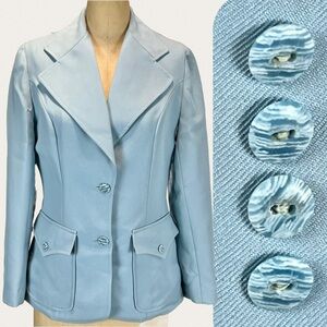 VINTAGE 70s western blazer women’s jacket wide lapel pointed pockets tailored